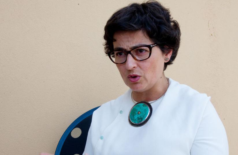 Gonzalez addresses journalists during the post-summit media briefing in Kigali on Wednesday. (Timothy Kisambira)