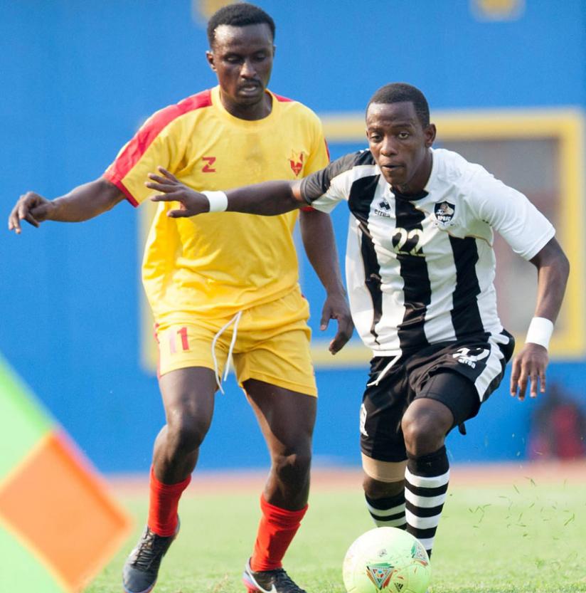 Rusheshangoga peels away from an El Merreikh opponent during the final  of Cecafa Kagame Cup last month at Amahoro stadium. (T. Kisambira)