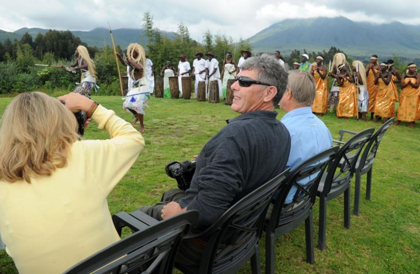 Tourists being entertained by a cultural group in the Virunga National Park. (File)