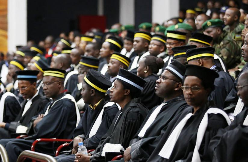 Judicial personnel at the launch of the judicial year in August. (File)