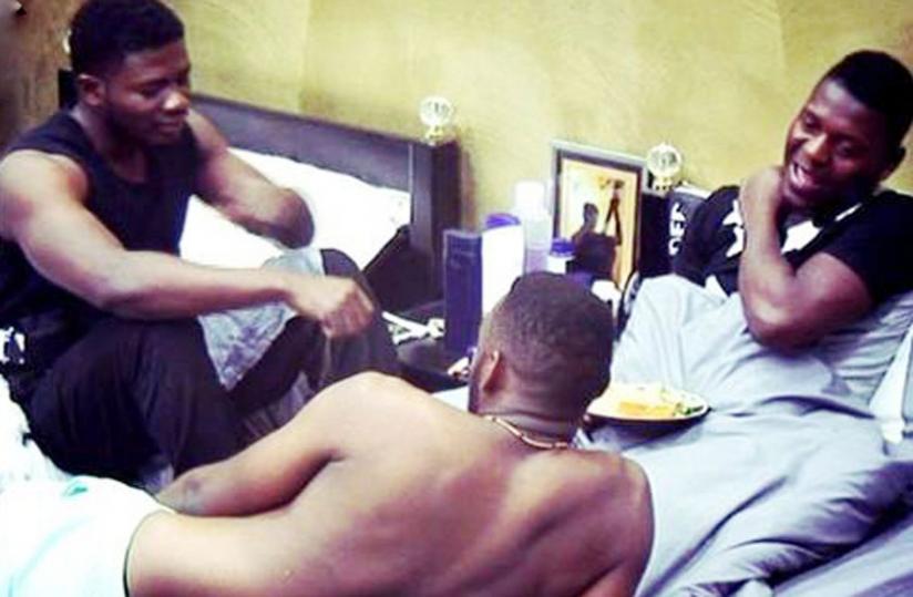 BBA male hotshots having a chat in the bedroom. Net photo