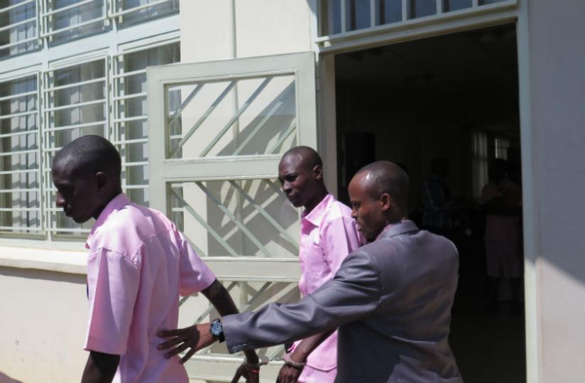 The Kigali High Court this morning postponed the trial of Cassien Ntamuhanga, Jean Paul Dukuzumuremyi, Agnes Niyibizi and Kizito Mihigo. (Doreen Umutesi)  