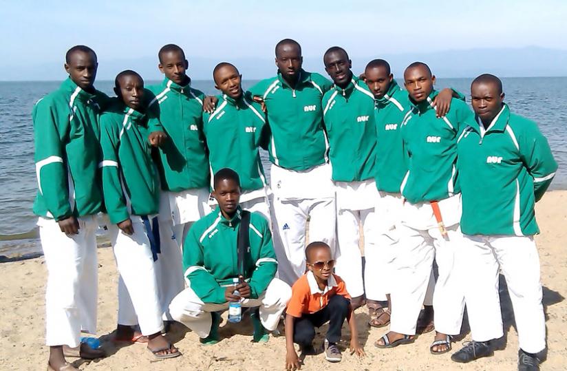 UR-huye campus team after winning the Karate tournament in Rubavu at the week-end. (Courtesy photo)