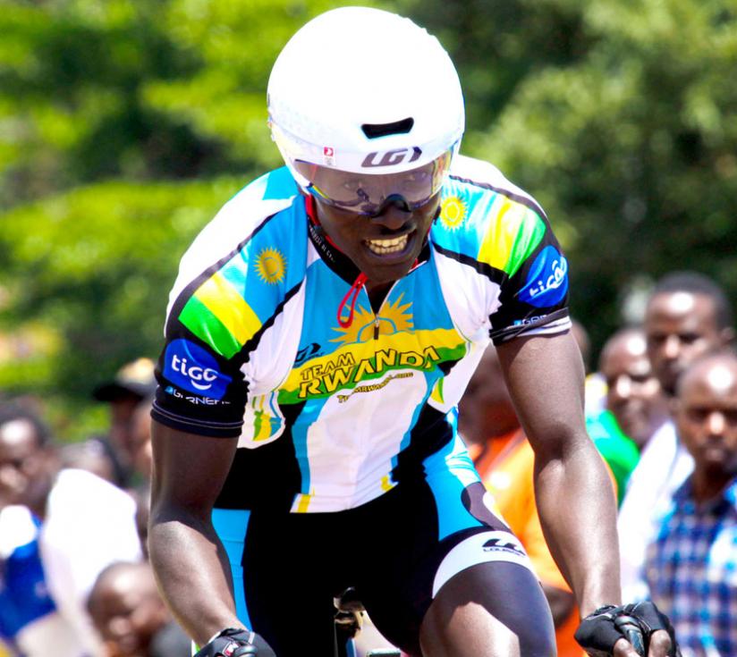 Joseph Biziyaremye during last yearu00e2u20acu2122s Tour du Rwanda Individual Time Trial. He is part of the provisional 17-man team training in Musanze. (T. Kisambira)