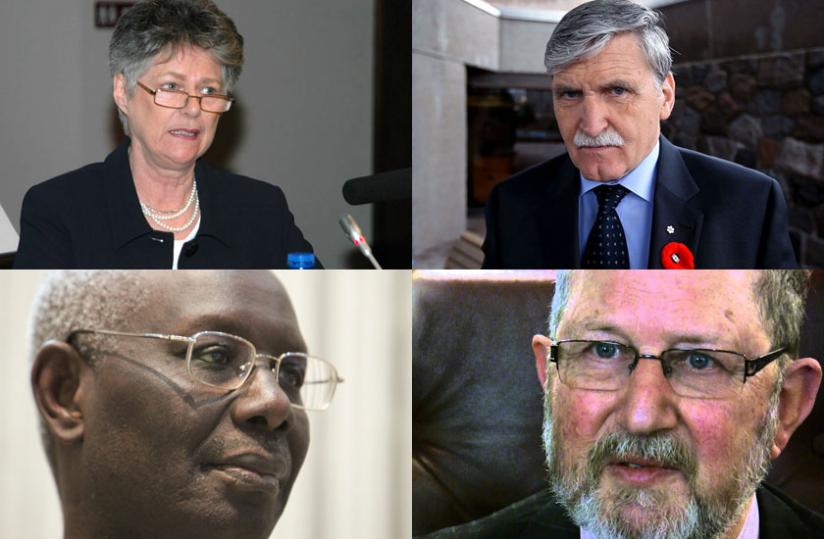CLOCKWISE: Prof. Linda Melvern; Canadian Senator Gen. (Rdt) Romeo Dallaire; Amb. Karel Kovanda; and Boubacar Boris Diop. (Internet photos)
