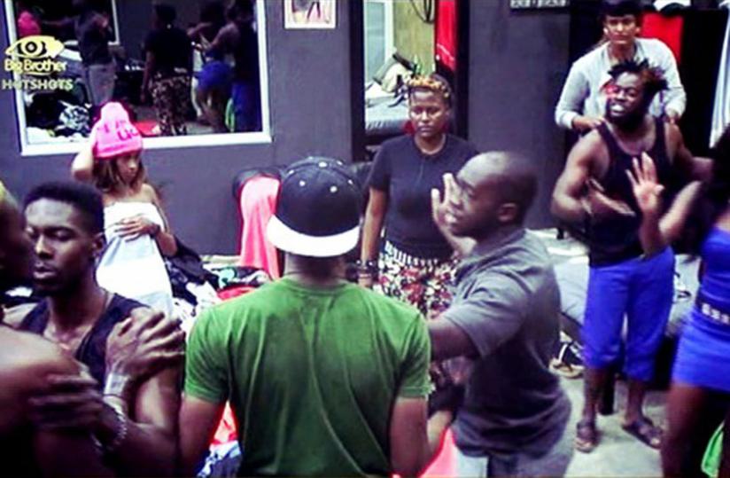 Furious fighting in the house.