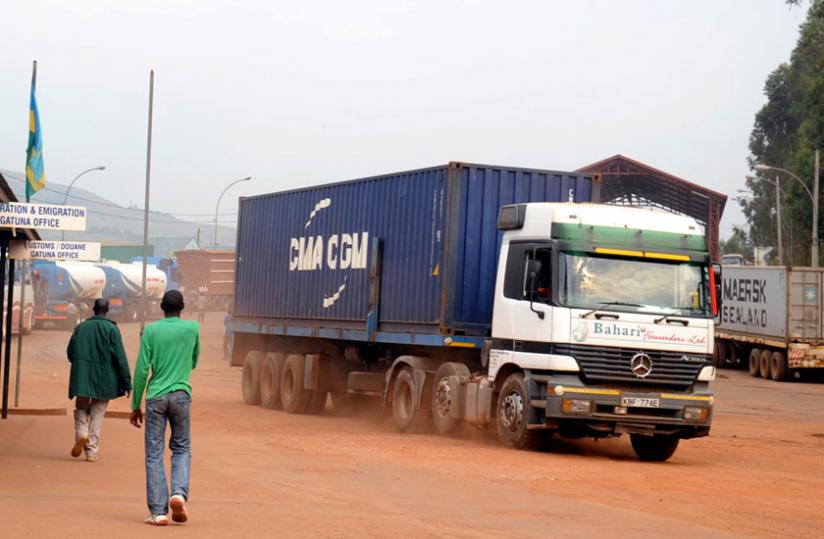 A Kenyan-registered truck at Gatuna border post. The EA Business Summit is expected to highlight pertinent issues affecting the business environment. (John Mbanda)