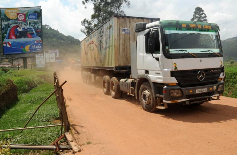 A goods truck crosses Gatuna border recently. (File)