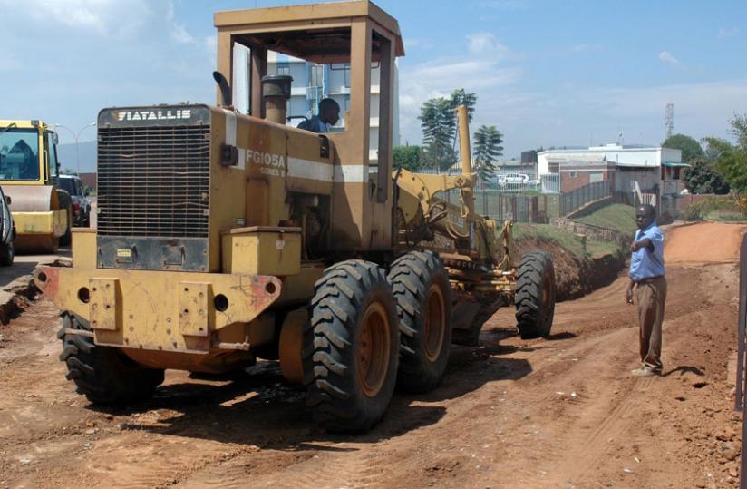 An engineer supervises road construction in Kigali in 2012. (File)