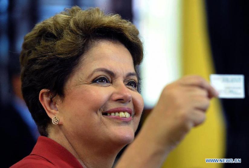 Brazil's President Dilma Rousseff was reelected to a second term (Xinhua)