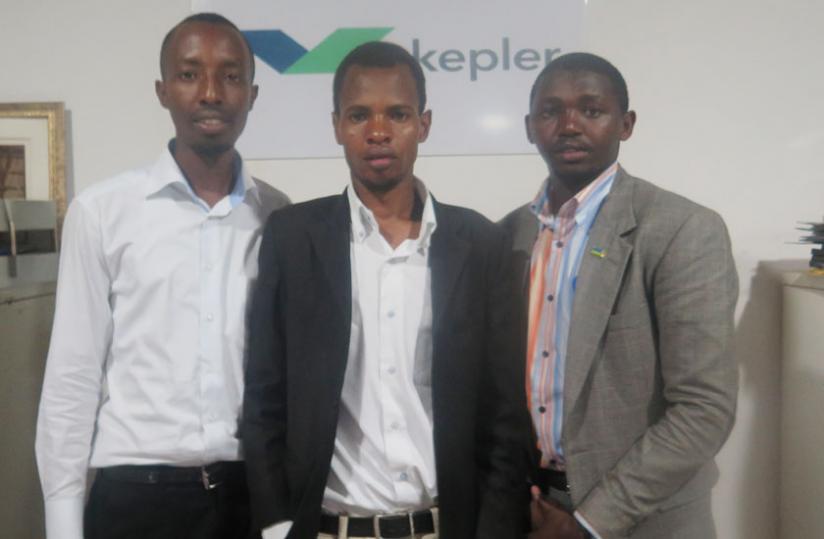 Ndayishimye (left), Rubagumya (centre) and Jean De Dieu have big plans for Rwandau00e2u20acu2122s business community. (Solomon Asaba)