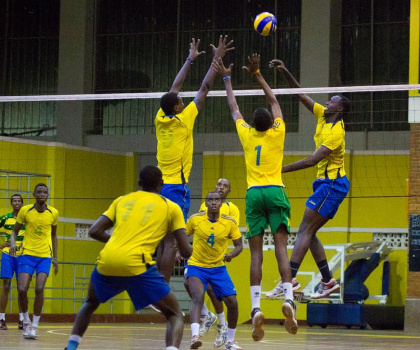U-23 National Volleyball team train ahead of the African U-23 Championship. (Timothy Kisambira)
