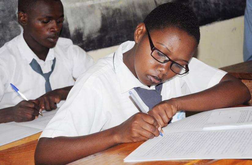 A-Level candidates sit the national exams in Kamonyi District last year. (File)