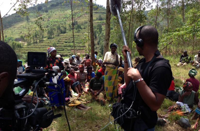 Cameras roll during the shooting of the Abunzi documentary.(Courtesy)