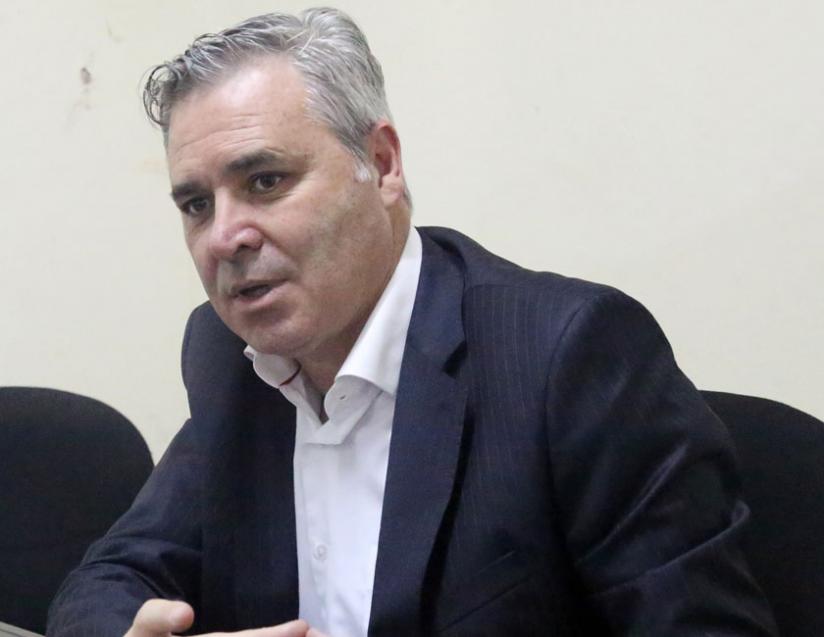 Vinovezky during the interview at The New Times office in Kigali yesterday. rn(Timothy Kisambira)