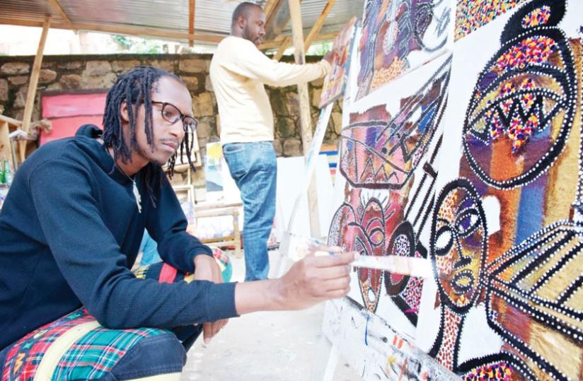 Innocent Nkurunziza is a co-founder of Inema Arts Centre.  The art exhibition will be held at Heaven Restaurant tomorrow. (Courtesy photos)