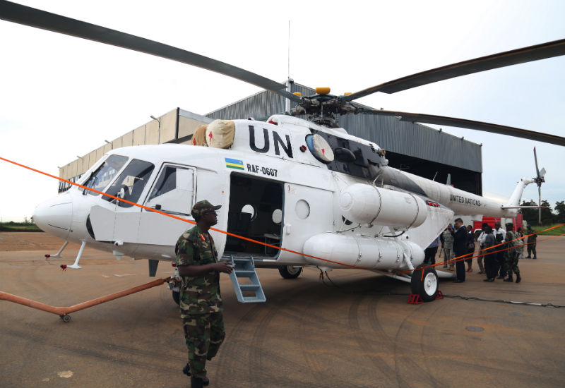 One of the helicopters to be deployed to South Sudan. J Mbanda