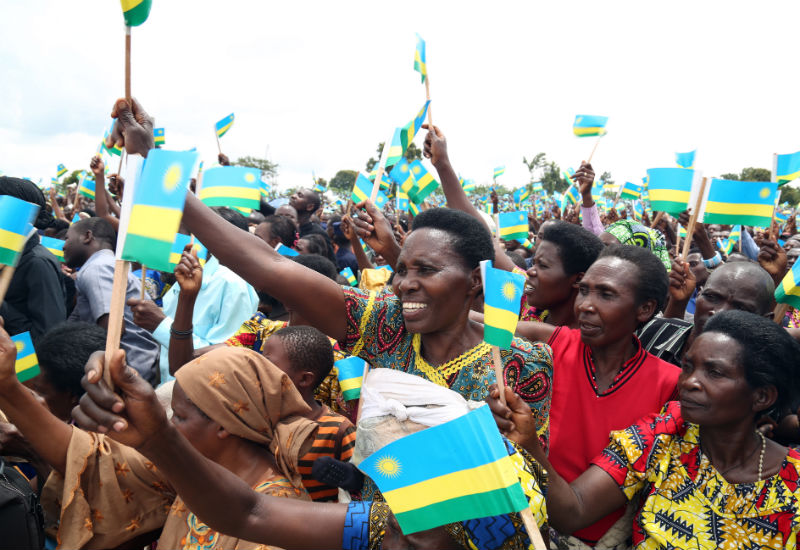 Excited Gasabo residents waiting for President Kagame. J. Mbanda