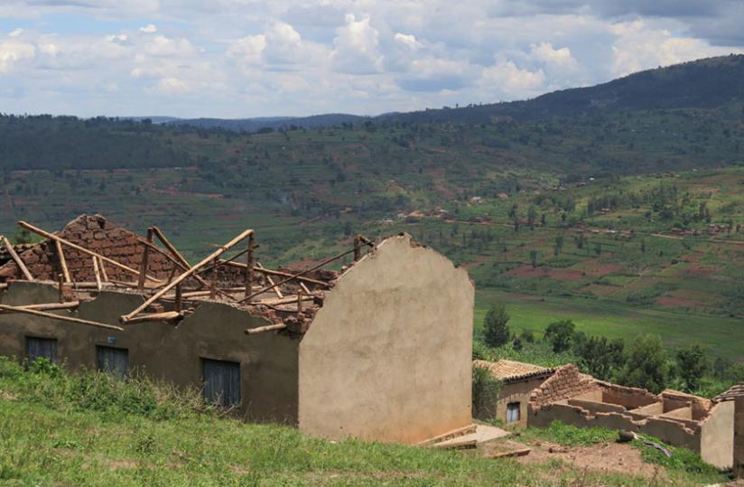 A house destroyed by disasters in Gisagara District last month. (Jean-Pierre Bucyensenge)