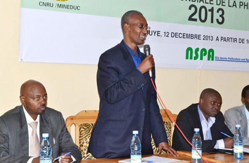 Kajuga addressing colleagues last year as they marked Philosophy Day. (Courtesy)