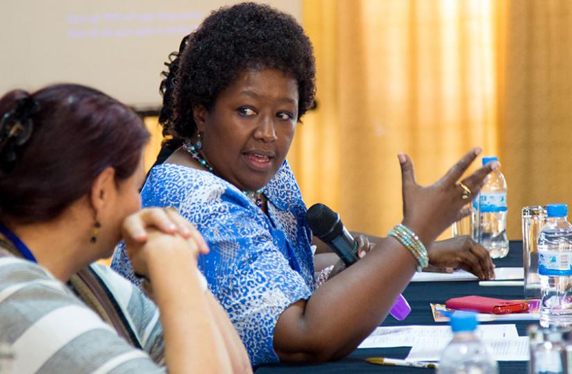 Dr Binagwaho speaks at the opening of the Kangroo Mother Care conference in Kigali yesterday. (Timothy Kisambira) 