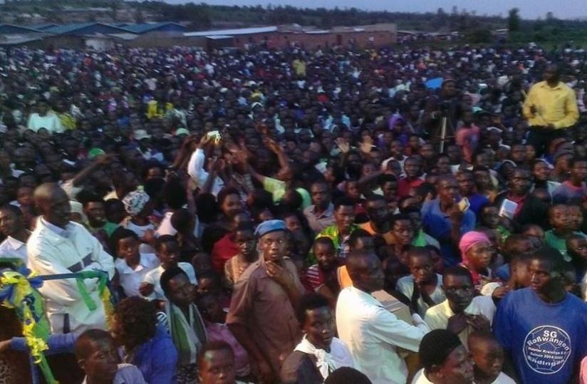 Rukomo residents turned up in huge numbers at the opening of the weeklong crusade. (Courtesy)