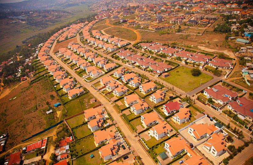 An earial view of new houses in Kibagabaga, Gasabo District.(Timothy Kisambira)