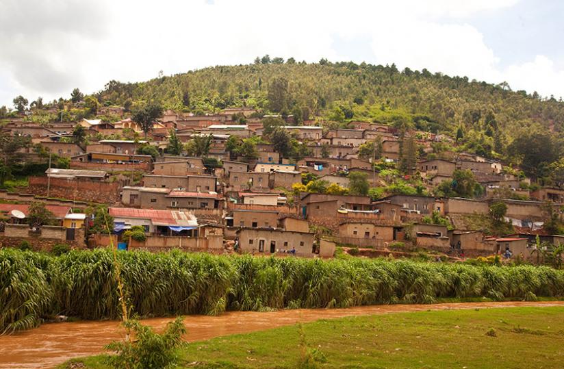 Some of the houses built in high risk disaster zones in Nyabugogo, a city suburb.(Timothy Kisambira)