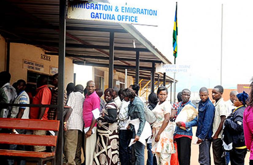 Queues of people form at the Immigration and Emmigration Directorate during specific hours. (File)rn
