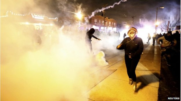 Police responded to violence with smoke, pepper spray and tear gas. Agencies