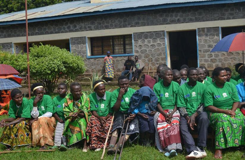 Some of the disabled during the launch the project in Musanze on Monday. (Courtesy)