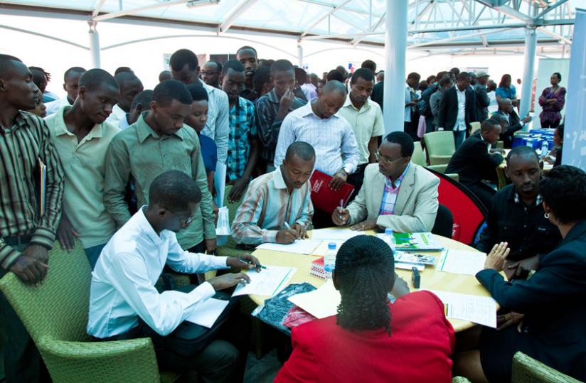 Graduates seek job opportunities during a Job Day event on January last year. (File)