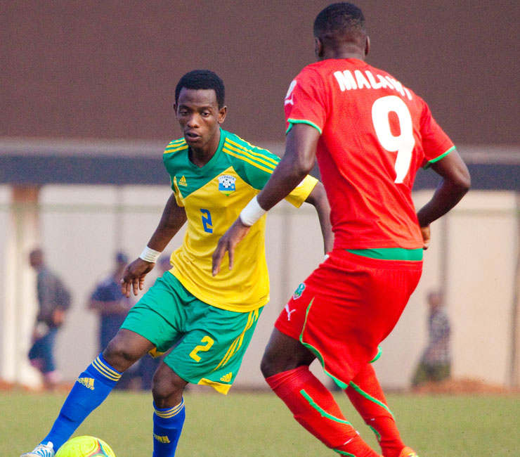 Amavubi defender Michel Rusheshangoga is one of the youthful players being groomed for the 2016 CHAN championship (File)