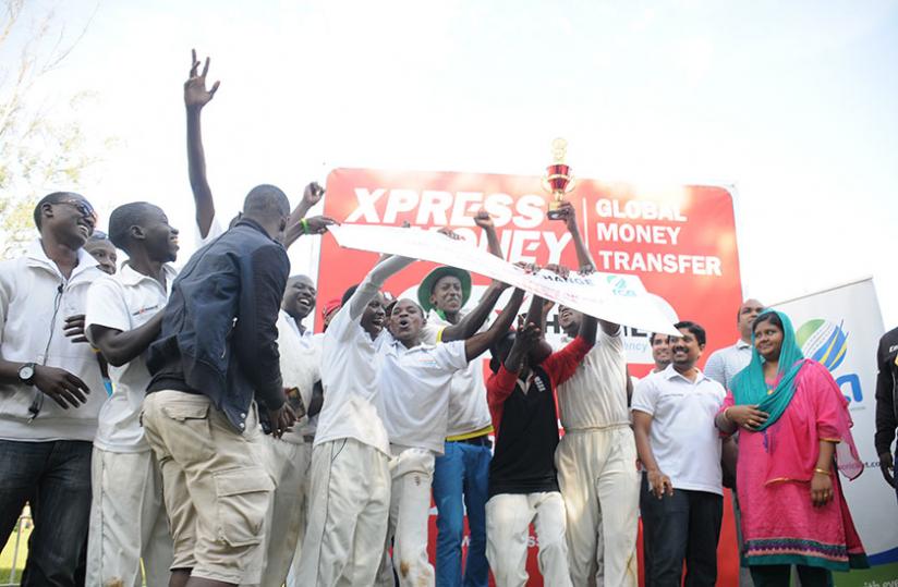Right Guards players in jubilations after winning the UAE Exchange and Xpress money 50-overs premier league. (Pontian Kabeera)