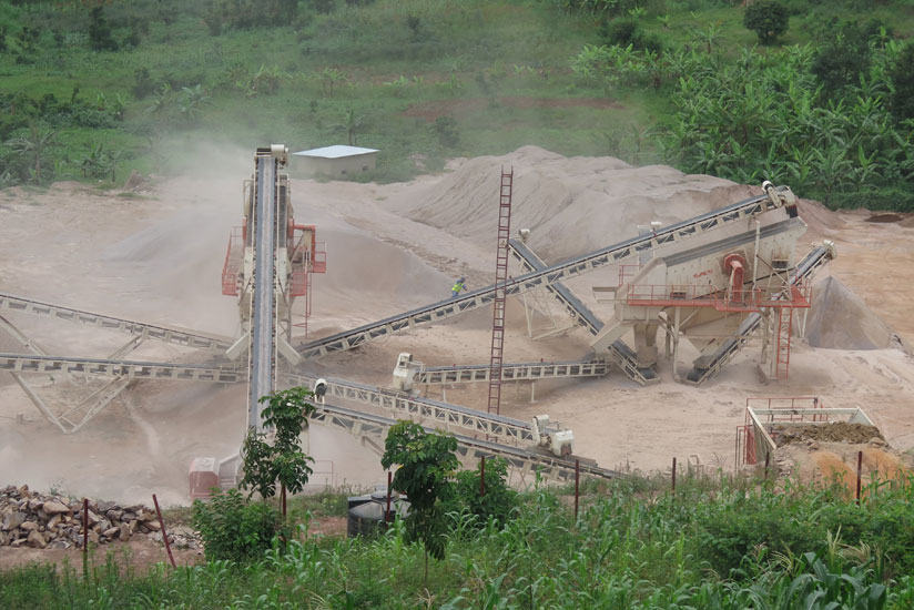 Workers at Rusorora quarry. Nyagatare  will focus on production of construction materials as part of development of satellite cities. (Solomon Asaba)