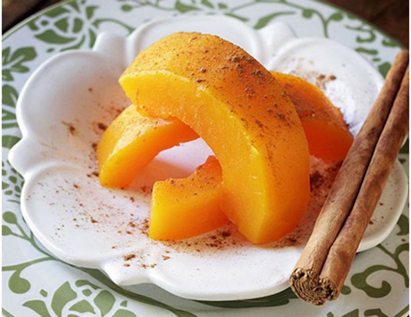 For an easy and delicious desert treat for guests, try out the pumpkin with cinnamon.