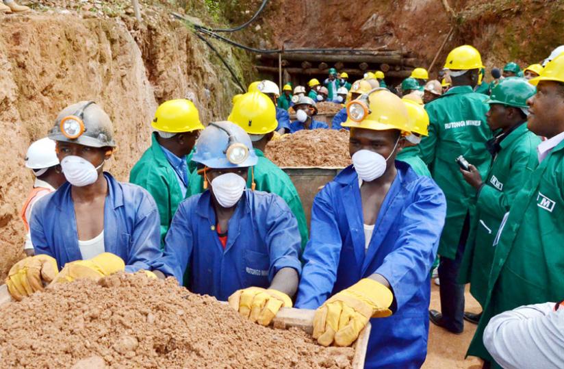 Miners on duty  at Rutongo Mines in Rulindo District.(Timothy Kisambira) 