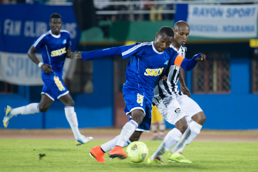 Rayon Sport Captain Fouad Ndayisenga and left back Abouba Sibomana (background) will not play in today's game. (File)