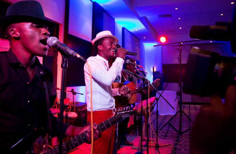 Mani Martin (in white) is a talented Afro-soul singer. (File)