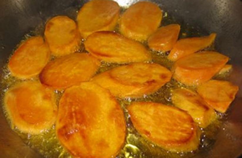 The fried yams can be served for breakfast with a tomato stew. (Photo by Patrick Buchana)