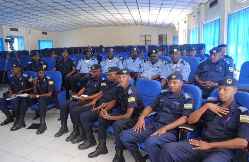 A cross section of some of the police officers who were passed out yesterday. (Courtesy)