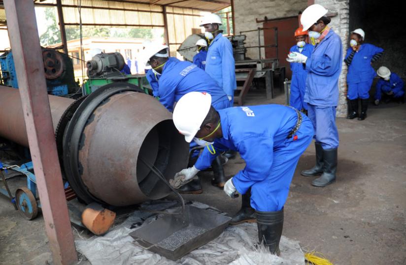 Mineral processing in Rulindo District. Experts urgue that strengthening the domestic revenue base can help reduce aid dependency. (File)