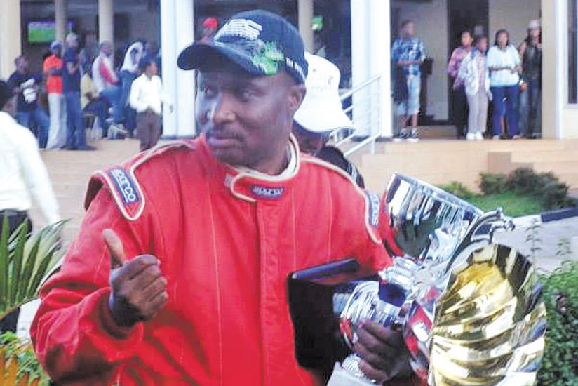 Claude Kwizera after winning Rally de l' Est 2014 - Memorial Jean Pierre in late October. (Courtesy)