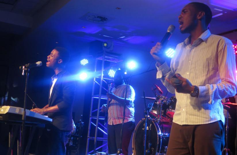 Serge Iyamuremye plays the keyboard. (Courtesy)