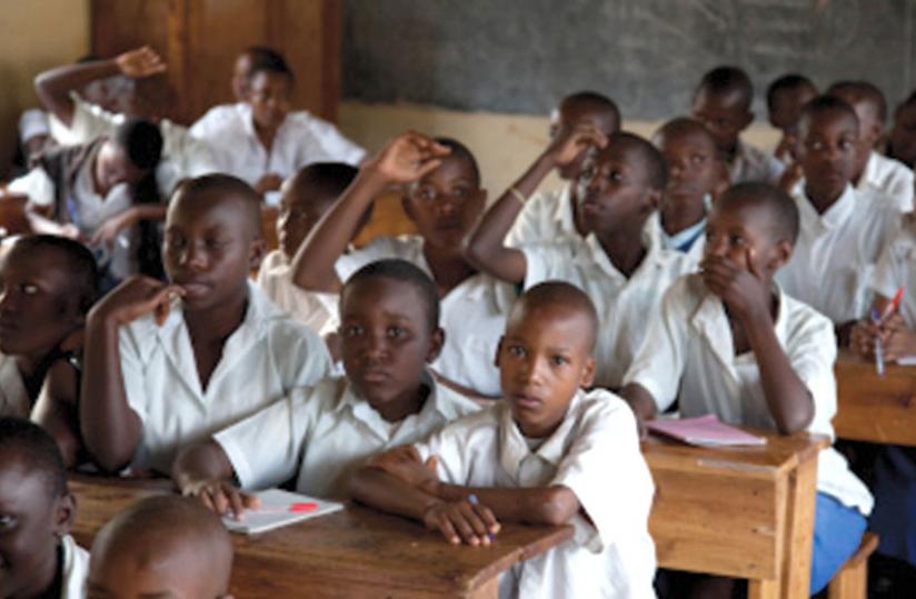 Pupils attend class at Kimisagara Primary School last year. (File)