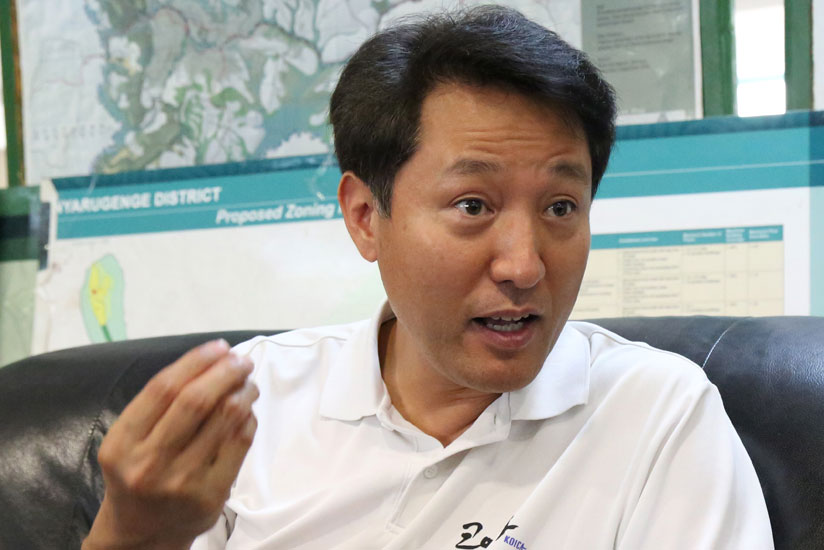 Sehoon during the interview at his office in Kigali yesterday. (John Mbanda)