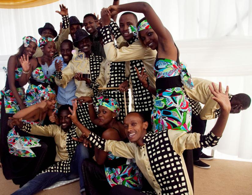 The Blessings pose for the photo after being awarded the Dance Group Of The Year. 