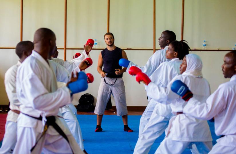 Egyptian Karate coach and former champion, Tamer Abdel-Raouf, trained the national team for three weeks before the Bremen World Championships. (File)