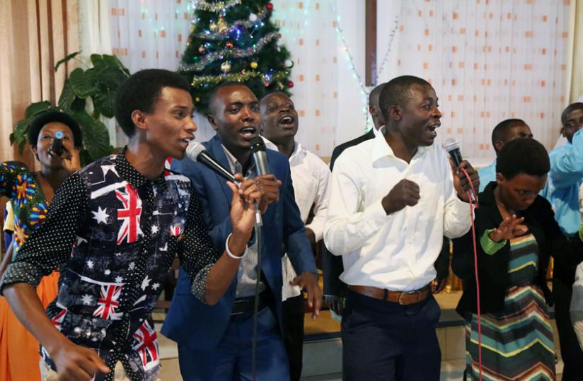A choir at St. Peter Anglican Church, Remera during New Year Prayers yesterday. (John Mbanda)