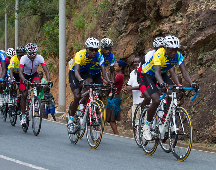 Team Rwanda riders lead the way during the Tour du Rwanda last year. The cyclists have altered their training preparations to suit the routes in Egypt. (Timothy Kisambira)